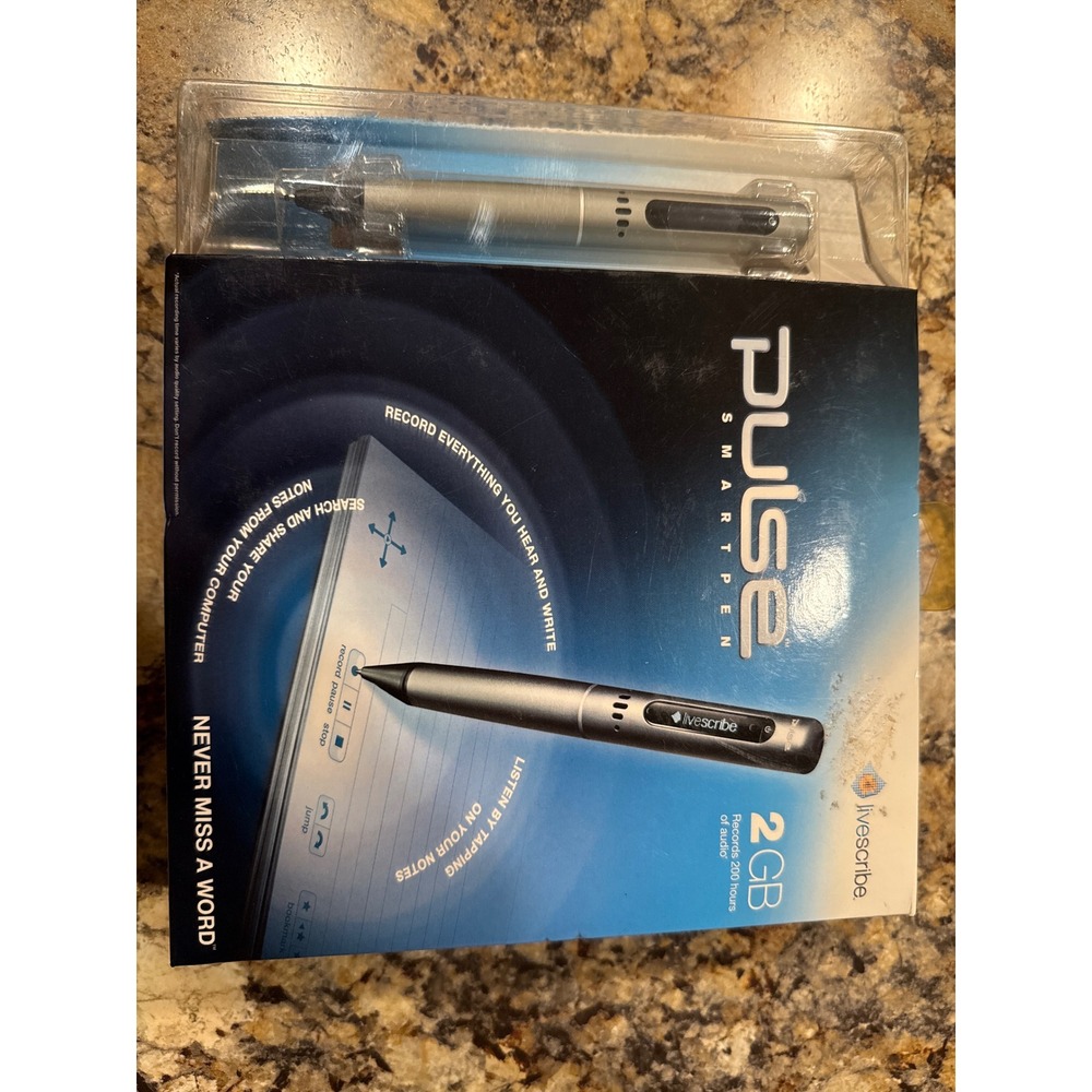 Livescribe Pulse Smartpen 2GB Titanium Silver Digital Audio Recording Pen New